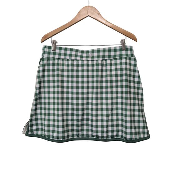 Tuckernuck Karrie Skort Women XXL Green Trellis Gingham Built in Shorts Pull On - Picture 2 of 8